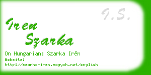 iren szarka business card